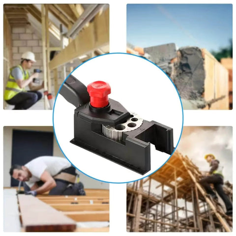 Adjustable Drill Guide Kit For Woodworking With Precision Hole Drilling Durable Plastic Construction Automatic Alignment 3 To 12mm Range Ideal For DIYers And Pros Ready To Tackle Any Project.