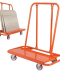Heavy Duty Wall Panel Trolley With Detachable Steel Frame Impact Proof Drywall Sheet Cart loaded with sheets angle view
