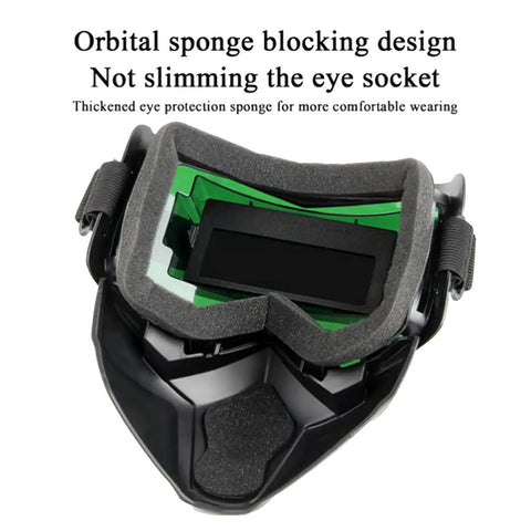 Auto Darkening Welding Helmet With Detachable Face Shield And Big View Window for Arc Tig Mig Welds, Heat Resistant Hood interior view