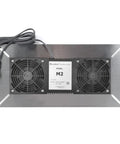220 CFM Stainless Steel Crawl Space Vent Fan With Dual Fans For Foundation Venting Radon Mitigation And Basement Drying Freeze Protection Thermostat Keeps Air Fresh And Dry, shown in a top view with power cable