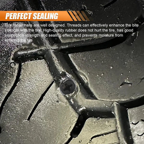 DIY Ready 60 Pieces Tire Repair Rubber Plug Kit sealing puncture on tire close-up