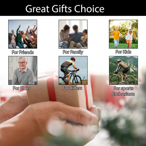Gifts for all: friends, family, kids, elders, riders, and sports enthusiasts.