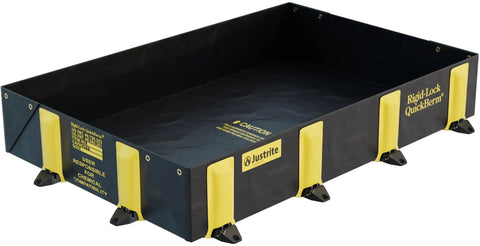 Rigid Lock Quick Berm Drive Over Oil Spill Containment Berm 4 Foot By 6 Foot By 12 Inch With 175 Gallon Capacity PVC Coated Fabric Made In USA Black Heavy Duty