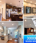 Indoor rooms with BR30 LED Recessed Light Bulbs 65W Equivalent Dimmable Warm White 3000K lighting in recessed cans