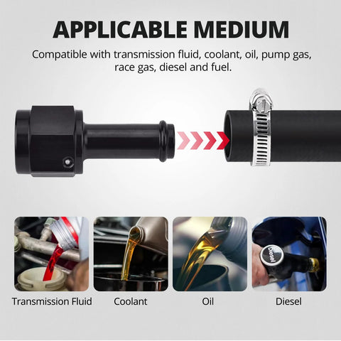 EVIL ENERGY 3/8 inch transmission oil cooler hose, 5 ft, SAE J1532, black rubber with clamp