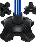 Heavy Duty Quad Cane Tip Replacement For 3/4 Inch Shafts with black rubber base and four-point design for stability.