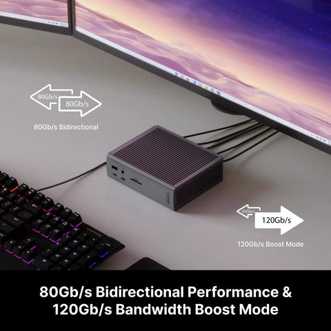 Thunderbolt Five Dock Packing Twenty Ports And Ten Gigabit Ethernet Kickass Connectivity Straight Up Powerhouse Hub USB C and A with dual screens and bidirectional performance.