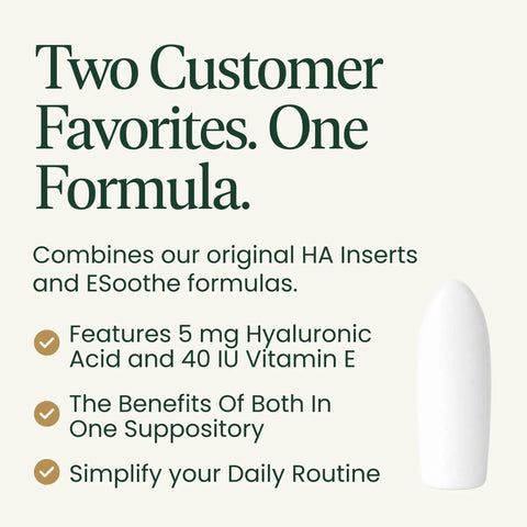 HAPure Hyaluronic Acid Vaginal Suppositories With Vitamin E For Women Hydration And Dryness Relief Hormone Free Formula 12 Count