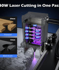 40W Laser Module Upgrade Kit For L8 Machines, Boost Cutting Power with Pinewood and Acrylic examples, internal view