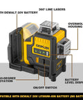 Workhorse Self Leveling Laser Level With Tripod, 3x360 Degree Laser Beams, 3D Leveler Tool For Construction And Picture Hanging, Magnetic Bracket, Hard Carry Case, Battery Not Included, Perfect For DIY Projects And Pro Jobs. Yellow-and-black laser level with 360° rotation, battery display and on/off switch.