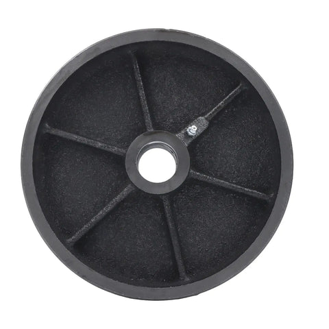 8 Inch Industrial Caster Wheel Replacement Heavy Duty Steel Rigid Caster for Warehouse Cart, showing solid steel wheel top view.