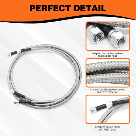 70 Inch Braided 6AN Transmission Cooler Hose Kit For TR6060 C5 C6 AOD 4L60E 4L80E TH350 TH400 700R4 2004R Heavy Duty Fluid Line Set