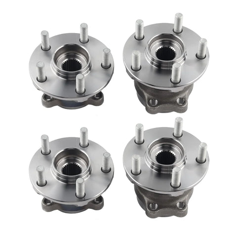 Drop In Ready 4 Piece Wheel Bearing And Hub Assembly Kit For Subaru Crosstrek Forester Impreza And XV Crosstrek Front And Rear Replacement Fits 2014 2019 Impreza 2014 2018 Forester 2016 2020 Crosstrek showcasing four assemblies