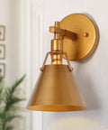 Antique Gold Wall Sconce Lighting Fixture With Modern Vintage Vibe, 1 Light Brass Finish Wall Mounted Lamp
