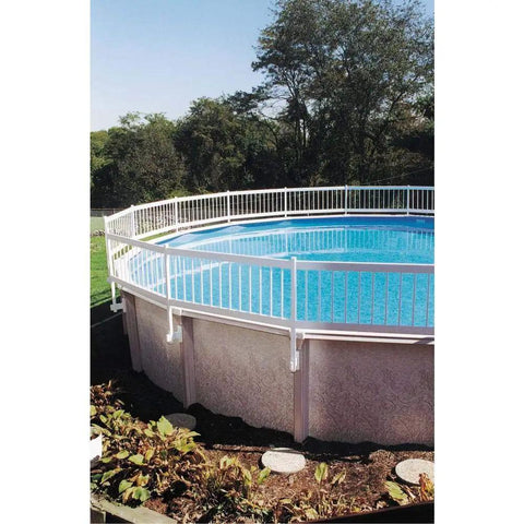 Above Ground Pool Fence Kit 24 Inch Privacy And Safety Barrier 8 Sections With Weather Resistant Vinyl And Mounting Brackets No Fuss Setup For Kid Safe And Pet Friendly Use White