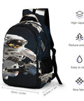 Space Satellite Print Unisex Backpack With Large Capacity Durable Polyester Build Breathable Easy To Clean Smooth Zipper Dope Style