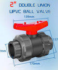 Diagram view of 2 Inch UPVC True Union Ball Valve Full Flow Double Union Schedule 80 PVC With EPDM O Rings For Irrigation Pool And Venting Systems