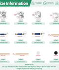 Heavy Duty 285 Piece Camlock Furniture Connector Kit With Dowel Pins And Locknuts For Cabinet And Drawer Repair size information chart displaying components and dimensions.