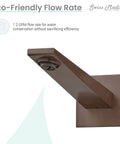 Single-Handle Wall-Mount Bathroom Faucet In Oil Rubbed Bronze, Solid Brass Construction, 1.2 GPM Flow, close-up view.