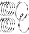 Amazon 10-pack stainless steel hose clamps, 1.5–2.5 in, worm-gear adjustable heavy-duty clamps