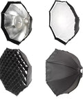 Multi Functional 48cm Umbrella Style Softbox For Quick Setup And Portable Studio Lighting White Diffusion Silver Disc
