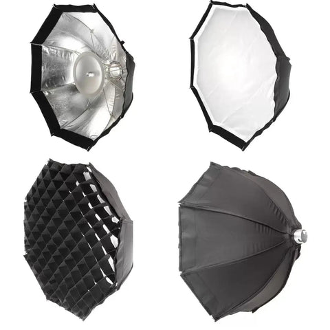 Multi Functional 48cm Umbrella Style Softbox For Quick Setup And Portable Studio Lighting White Diffusion Silver Disc