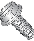 410 Stainless Steel Thread Cutting Screw Type F With Slotted Drive And Hex Washer Head For Heavy Gauge Metal Aluminum Cast Iron Brass Plastic Finish