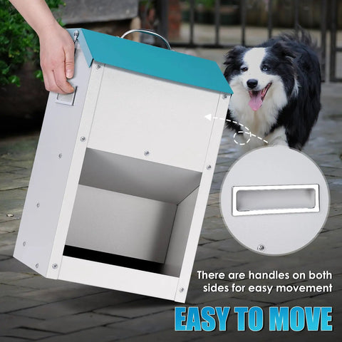 Heavy Duty Gravity Automatic Cat And Dog Feeder Outdoor No Sweat Design Large Capacity with easy carry handles.