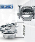 Rock Solid 12 Piece One Half Inch Clamp Cable Connectors No Sweat Zinc Alloy Quick Install showing 16mm clamp size and details.