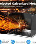Foldable Welding Table Portable 17 By 20 Inches Weld Tabletop with protective panels and tool slots, sparks visible, metal construction