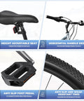 26 Inch Adult Mountain Bike With 7 Speed Front Suspension Fork Dual Disc Brakes Adjustable Seat and anti-slip features