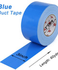 Blue Duct Tape 3 Inch By 60 Yards Waterproof 9 Mil Heavy Duty Tape For Indoor Outdoor Use No Residue Pro Grade All Weather Easy Tear Utility Tape For Home Projects And Repairs, roll with 3in and 60yd markings