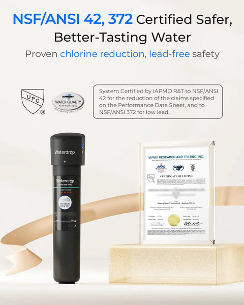 Under Sink Water Filter System 15UB With Faucet Reduces PFAS PFOA PFOS Lead Chlorine Bad Taste And Odor NSF ANSI 42 Certified
