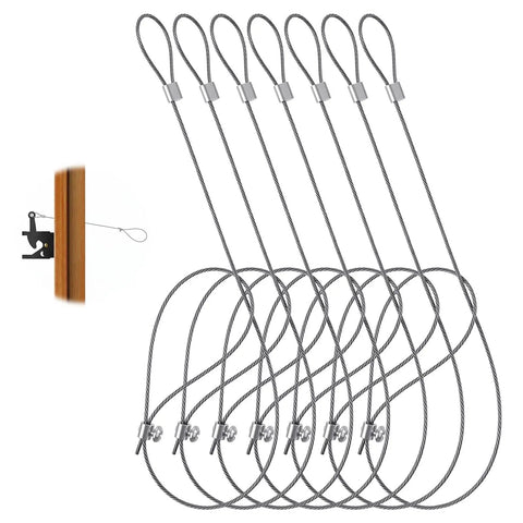 7 Pack 13.5 Inch Gate Latch Pull Cord Set Heavy Duty Stainless Steel Cable Pull For Wooden And Metal Barn Doors Sheds Tool Boxes Fences Garden And Backyard Outdoor Hardware Nylon Black, seven pulls shown
