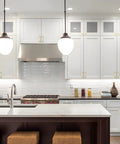 Modern kitchen with Upgrade Your Cabinets With Gold Brass Cabinet Handles 24 Pack 5 Inch Arch Drawer Pulls, white cabinets.