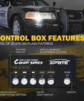 Control panel for Hideaway Strobe Lights Kit With 4 High Output White Amber LEDs, 20 Flashing Patterns, quick-select options