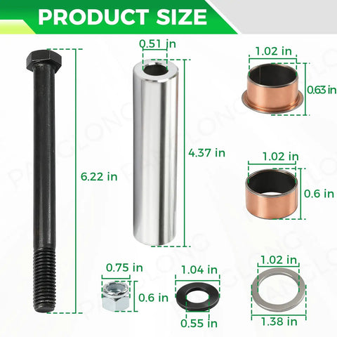 EZGO Spindle King Pin Tube Bushing Repair Kit with Copper Sleeve for 1994 to 2001.5 DCS Gas and Electric Golf Carts