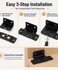 Step-by-step use of 8 Or 16 Pack Quick Fit Furniture Joint Bracket Set With Screws Stainless Steel Right Angle Corner Braces.