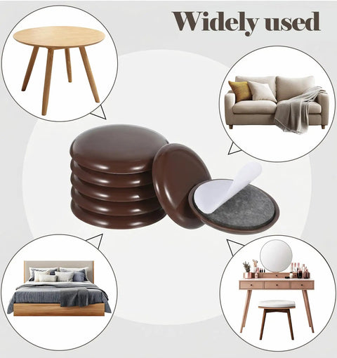 Twelve Pack Chair Sliders For Carpet And Hardwood Featuring Grip Tight Self Adhesive Backing To Glide Heavy Couches And Desks Across Tile.