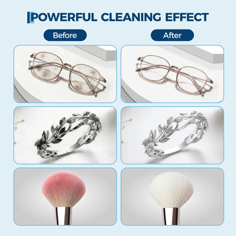6L Heated Ultrasonic Cleaner Professional Grade 40Khz Digital Timer Heavy Duty Industrial Cleaning Machine Before and After cleaning glasses and jewelry.
