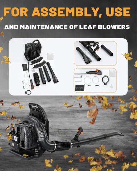 Gas Backpack Leaf Blower 72cc 2 Stroke With Adjustable Speed Low Noise Ergonomic Design And Cruise Control parts and setup