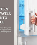 Refrigerator Water Inlet Valve Replacement For GE With Guard, Fix Leaks And Restore Ice Maker Flow, Easy No Hassle DIY Install, Compatible With WR57X33326 WV10032 PS16226572 AP6995571 4960236, white refrigerator water valve close-up