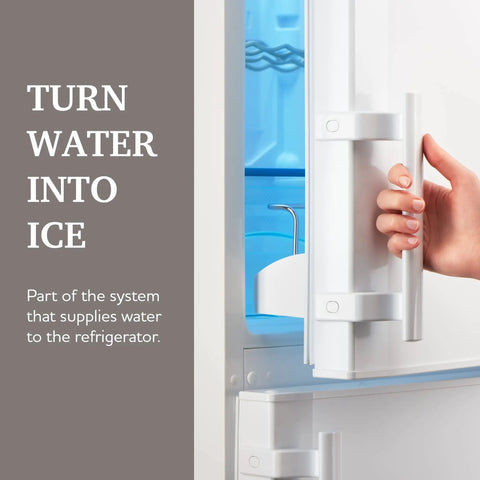 Refrigerator Water Inlet Valve Replacement For GE With Guard, Fix Leaks And Restore Ice Maker Flow, Easy No Hassle DIY Install, Compatible With WR57X33326 WV10032 PS16226572 AP6995571 4960236, white refrigerator water valve close-up