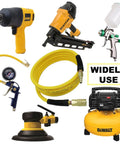Hybrid Air Hose 1/4 Inch By 100 Feet Built Tough No Kink 300 PSI Heavy Duty Yet Lightweight All Weather Flex With tools