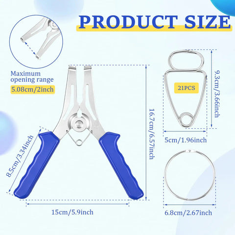 Huge 23 Pc Miter Spring Clamp Kit With Heavy Duty Stainless Steel Pliers For Woodworking, Picture Frame Assembly, And Wood Trim Molding 15cm pliers