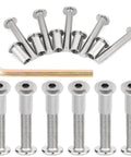 Twenty Five Piece Pack Of Silver M8X50mm High Grade Carbon Steel Wood Screws Built For Thick Timber Diy Cabinetry And Tough Home Fixes With Wicked Strong Hold And Dead Simple Installation with hex tool.