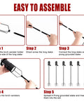 Assembly instructions for Outdoor Metal Torch Set Six Pack, 16oz Citronella Torches With Five Prong Grounded Stakes.