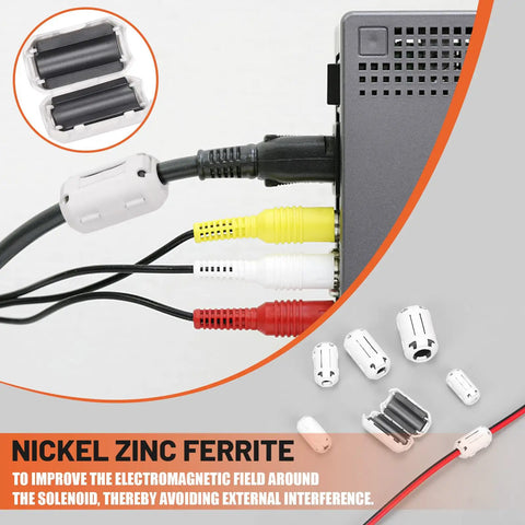 Clip On Ferrite Ring Core EMI RFI Noise Suppressor Cable Clips Set 28 Pcs For 3 5 7 9 13 Millimeter Diameter Cables White 5 Size Kit