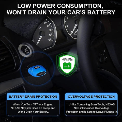 Dashboard with Bluetooth OBD2 Scanner For Cars, Easy Plug In Check Engine Light Reader With Live Data And Performance Tests
