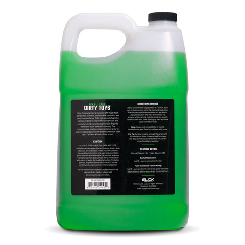 Off Road Wash Concentrate Thick Foaming Car Soap With Hybrid Ceramic Formula Clings To Mud And Dirt, Works Great With Foam Cannons, Built For Dirt Bikes, ATVs, UTVs, Jeeps And Trucks, 128 Oz. green jug back label